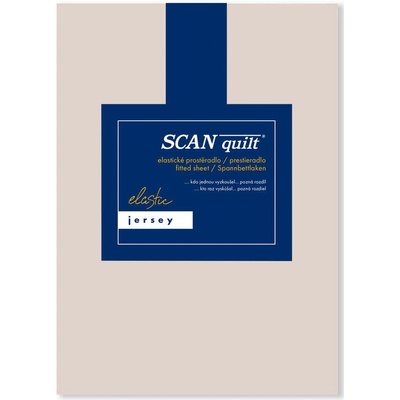 SCANquilt napínací prostěradlo Jersey elastic lycra béžovošedé 90x200x40