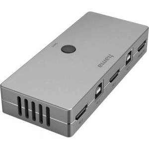 Hama KVM превключвател Hama Connect2Switch, 4-портов, USB, HDMI, Вкл. кабели (HAMA-200135) - hits