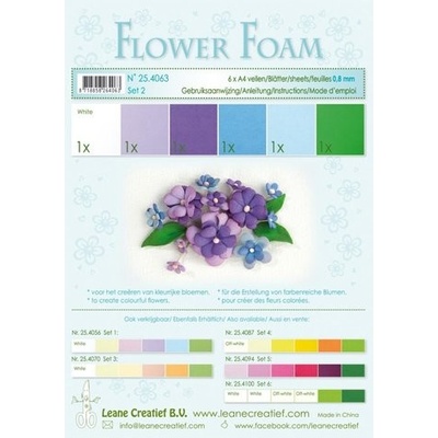 Flower Foam Špeciálna penová guma A4 - modrofialové farby 6 ks