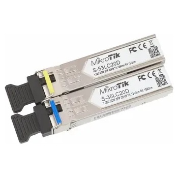 MikroTik Оптичен модул MikroTik S-3553LC20D, 1.25G SFP, SM, 20km 1310nm/1550nm, 2бр (S-3553LC20D)