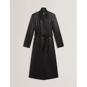 Ted Baker Палто Ted Baker Women's Leather Wrapcoat Overcoat - Black