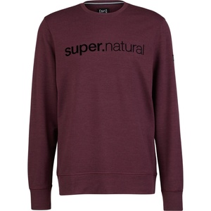 super. natural Мъжки вълнен пуловер super. natural 3D Signature Crew Jumper - Wine Tasting / Jet Black (005-4176-0611)