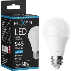 Mexen Nova LED крушка E27, A60, 9W, Студена - 6500K, 945 lm - L100-E27-0965-01 (L100-E27-0965-01)