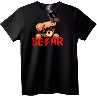 NOONEBRAND Тениска с Готина Мечка BESAR - 2XL, Black