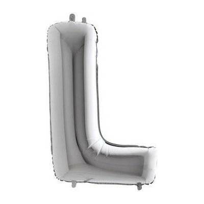 GRABO Písmeno "L" stříbrné 102cm 40" fóliový balónek
