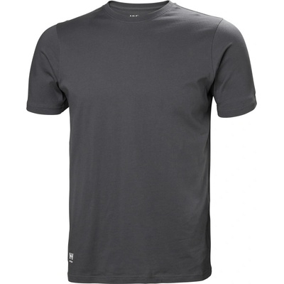 Helly Hansen tričko Manchester Classic 79161 krátký rukáv pánské šedé tmavé