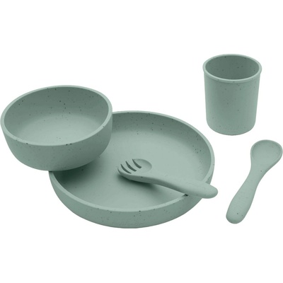 KikkaBoo Сет за хранене от 5 части KikkaBoo Platinum Silicone - Sage (31302050001)