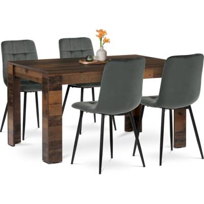 Sconto Jedálenská Zostava Edgar Staré Drevo / Sivá / Čierna