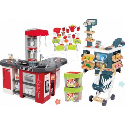 Smoby set kuchynka Tefal Studio XXL a Écoiffier obedová sada French Cuisine 311014-13