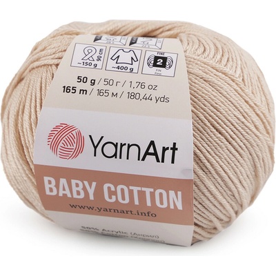 Pletací příze Baby Cotton 50 g ecru 1 ks