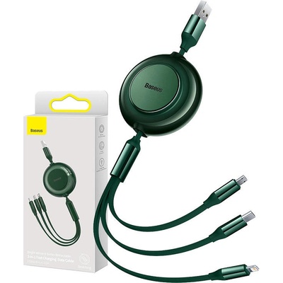 Baseus CAMJ010006 USB-A (M) - Micro-USB (M) USB-C (M) Lightning (M), 1,1m, zelený