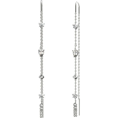 Guess Dlhé náušnice s kryštálmi Wonderlights JUBE04412JWRHT/U číra, strieborná