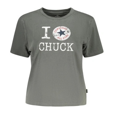 Converse T Shirt Maniche Corte Donna Grigio Šedá