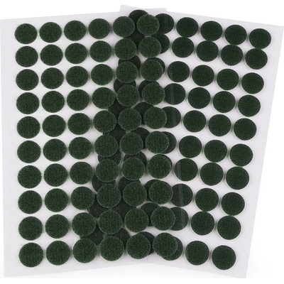 Suchý zip samolepicí kolečka Ø15 mm Varianta: 10 zelená tm., Balení: 1 karta 38869/68204/234974