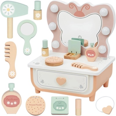 Tooky Toy dřevěný toaletní stolek motýl s doplňky