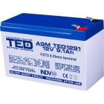 Ted electric Оловна Батерия AGM 12V / 9Ah - 151 / 65 / 94 mm терминал2 TED ELECTRIC (TED-12V-9AH-AGM)