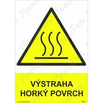 Výstraha horký povrch, plast 210 x 297 x 2 mm A4