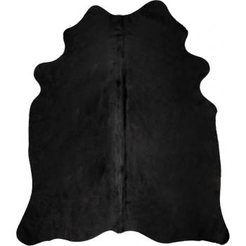 Килим, естествена телешка кожа, черен, 180x220 см