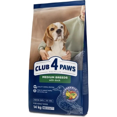 Club4Paws Premium dospelé stredné plemená kačacie 14 kg