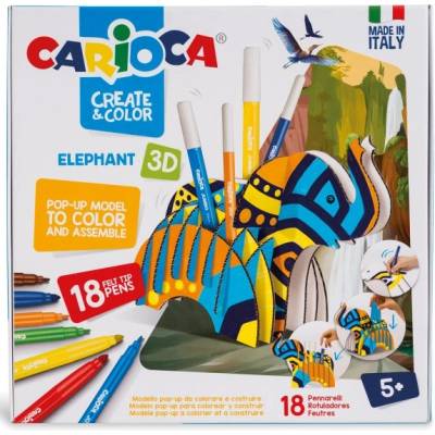 CARIOCA Творчески комплект Carioca Направи и оцвети - Слон, 3D (942902)