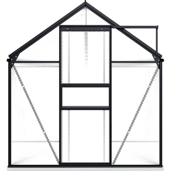 vidaXL Hliníkový skleník s podkladovým rámom, antracitový 5,89 m²