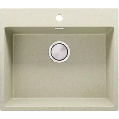 Твоят Стил Бежова кухненска гранитна мивка Рига 60 XL 580 x 500 мм