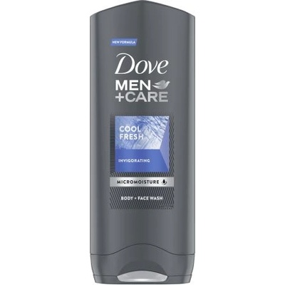 Dove Men + Care Invigorating Cool Fresh хидратиращ душ гел за тяло, лице и коса 250 ml за мъже