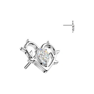 Šperky4U Ozdobná část k PUSH IN piercingu TITAN TIT1686