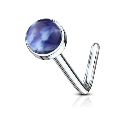 Šperky4U zahnutý piercing do nosu sodalit N0094-SD