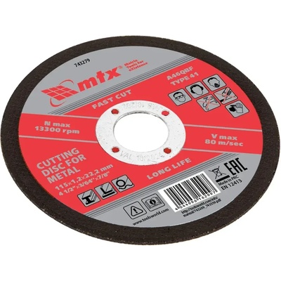 MTX Диск за рязане на метал, 115 х 1, 2 х 22, 2 мм mtx (743279)