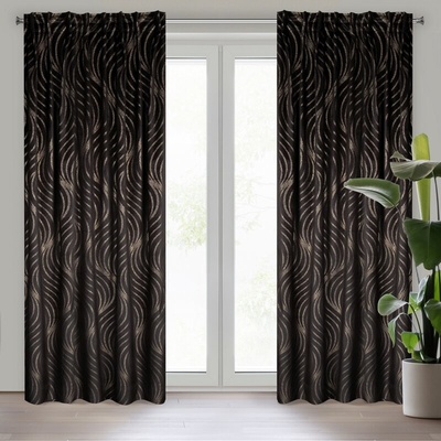 Takoy LIMITED COLLECTION Závěs VICTORIA 3 z měkkého sametu s geometrickým motivem 140 x 270 cm-HF-397627 | 140 x 270 cm
