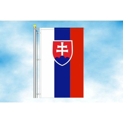 LIBEA, s.r.o. Slovenská vlajka 120×80 cm svisle Uchycení: Horní průvlečný návlek, karabiny na delší straně