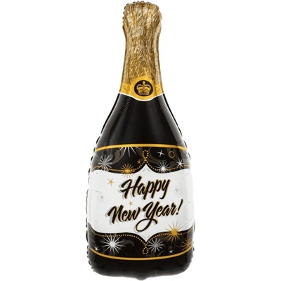 PartyPal Fóliový balónek supershape Happy New Year Šampaňské 100x49cm