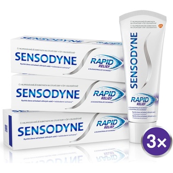 Sensodyne Zubná pasta pre citlivé zuby Rapid 3 x 75 ml