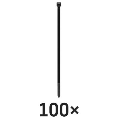 Emos A2841 Sťahovacie pásky čierne 100×2.5mm 100ks A2841 - Pásky sťahovacie - O22mm, 8kg, nylon PA66