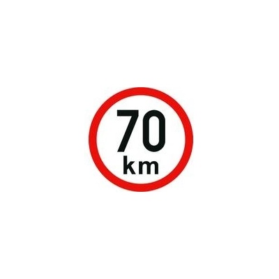 Samolepící štítek 70 km