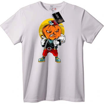 NOONEBRAND Тениска Гангстер Тиква Хелоуин - 2XL, White