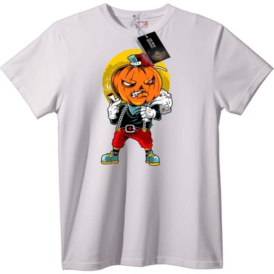 NOONEBRAND Тениска Гангстер Тиква Хелоуин - 2XL, White