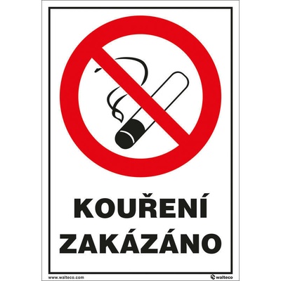 Walteco Fajčenie zakázané (reštaurácia) 148x210mm, formát A5, samolepka Množstvo: 1 ks , 20089
