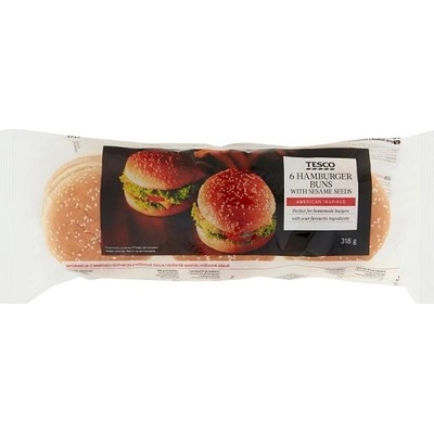 Tesco Grill Master Žemle na hamburger so sezamovými semenami 6 x 53 g