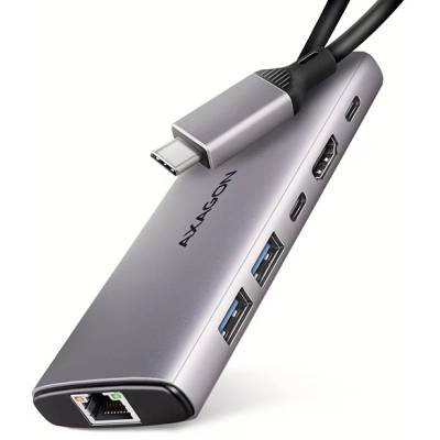 AXAGON HMC-6G2L, USB 10Gb/s hub, 2x USB-A, 1x USB-C, HDMI 4k/60, RJ-45, PD 100W, kabel USB-C 15cm