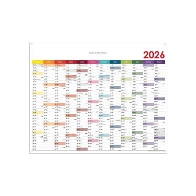 Nástěnný Plánovací mapa CZ s očky na zavěšení 100 x 63 cm barevná 2026