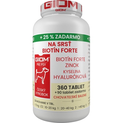 Giom Na srsť Biotín FORTE 360 tabliet