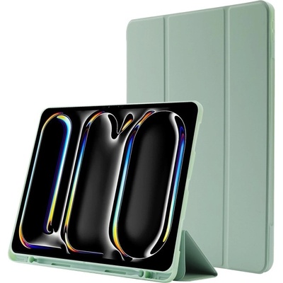 Vsetkonamobil 76514 LEATHER Zaklápací kryt pre Apple iPad Pro 13 2024 / M5 2025 svetlozelený