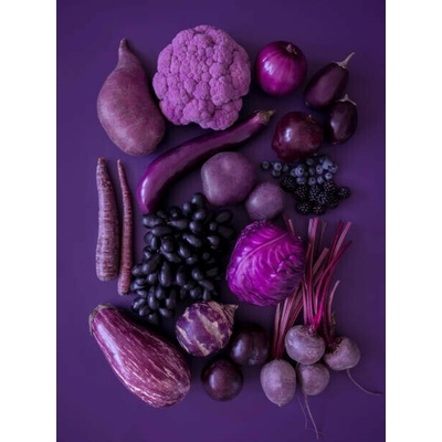 Plakát, Obraz - Purple fruits and vegetables, gerenme, 30 × 40 cm