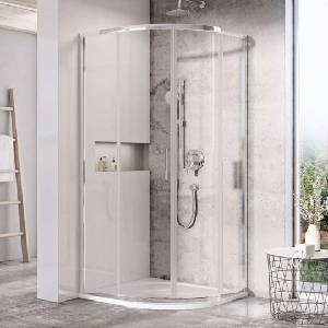 RAVAK Blix - Душ кабина Slim BLSCP4-80, 80x80 см, лъскава неръждаема стомана/прозрачно стъкло X3BM40C00Z1 (X3BM40C00Z1)