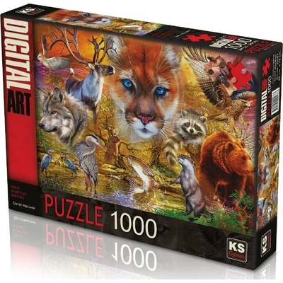 KS Games Авторски Пъзел от 1000 части - Северно-американски животни (68х48)
