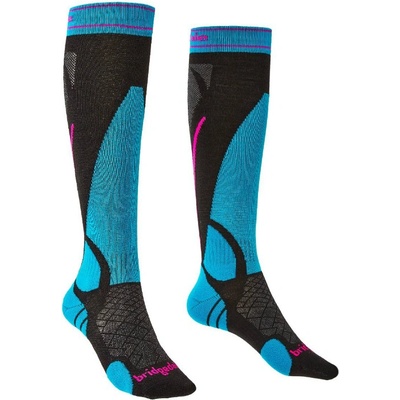 Bridgedale dámske lyžařské podkolenky Ski Lightweight Womens Over Calf merino Performance Black/Blue