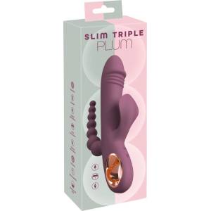 CupidOn USA Троен вибратор Slim Triple Plum - тройно удоволствие за твоята интимност