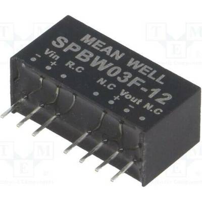 MEAN WELL SPBW03F-12 Měnič: DC/DC; 3W; Uvst: 9÷36VDC; Uvýst: 12VDC; Ivýst: 0÷250mA; SIP8